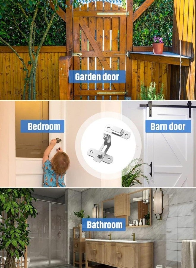 VINSU Door Lock Hardware, Stainless Steel Gate Latches Bar Flip Latch Safety Door Bolt Lock, Sliding Door Barn Latch Lock Suitable for Garden, Bathroom, Outdoor, Garage, Window, Coop (90 Degree) - Image 4